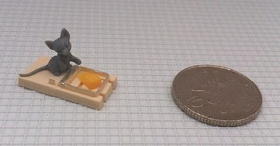 Mouse on a Trap, Dolls House Miniature Pets & Animals 1/12 scale Rodent