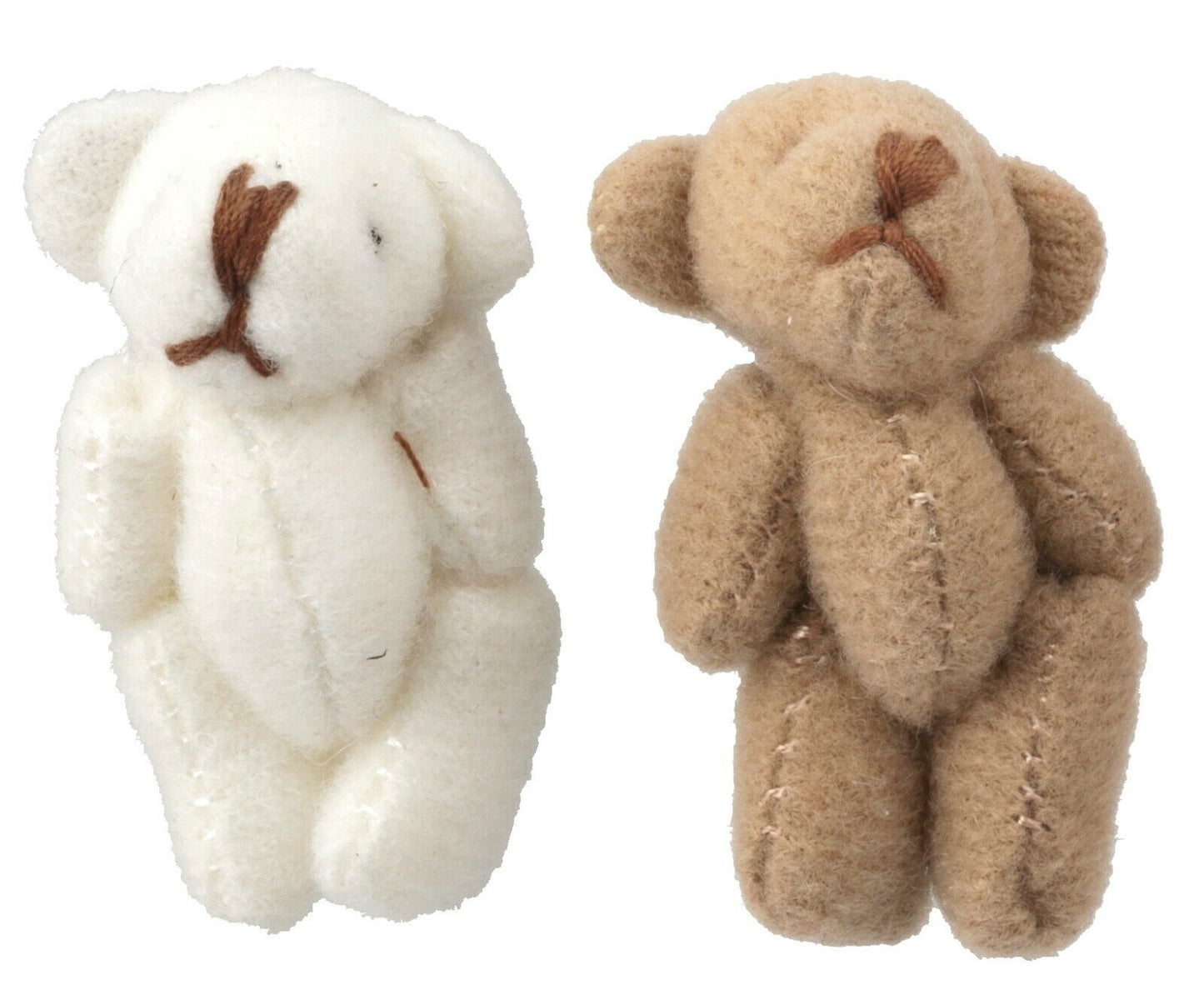 Soft Pair Of Teddy Bears, Dolls House Miniatures, Nursery Accessory Bedroom.