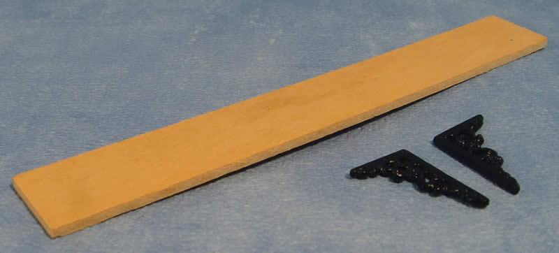 Shelf & Brackets Barewood with metal brackets Dolls House Miniatures