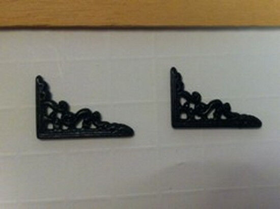 Shelf & Brackets Barewood with metal brackets Dolls House Miniatures