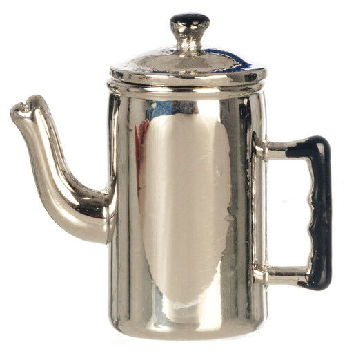 Metal Coffee Pot With Removable Lid , Dolls House Miniatures Kitchen Accessory
