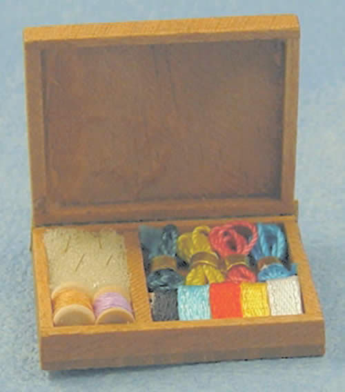 Box of Sewing Items, Dolls House Miniature Sewing Room 1/12 Scale
