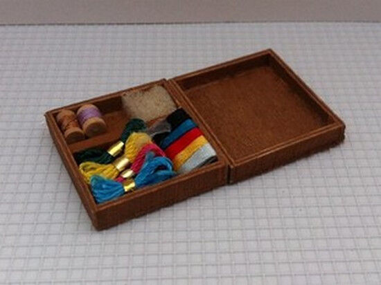 Box of Sewing Items, Dolls House Miniature Sewing Room 1/12 Scale