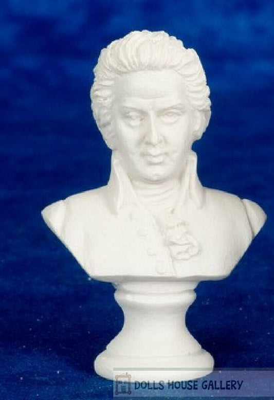 Mozart Bust, Dolls House Miniature, Ornament, 39mm Height, 1.12 Scale