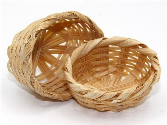 Two Small Oval Baskets, Dolls House Miniature, Kitchen Accessory