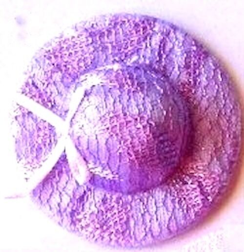 Purple Lace Hat Dolls House Miniature , Dolls Clothing & Accessories
