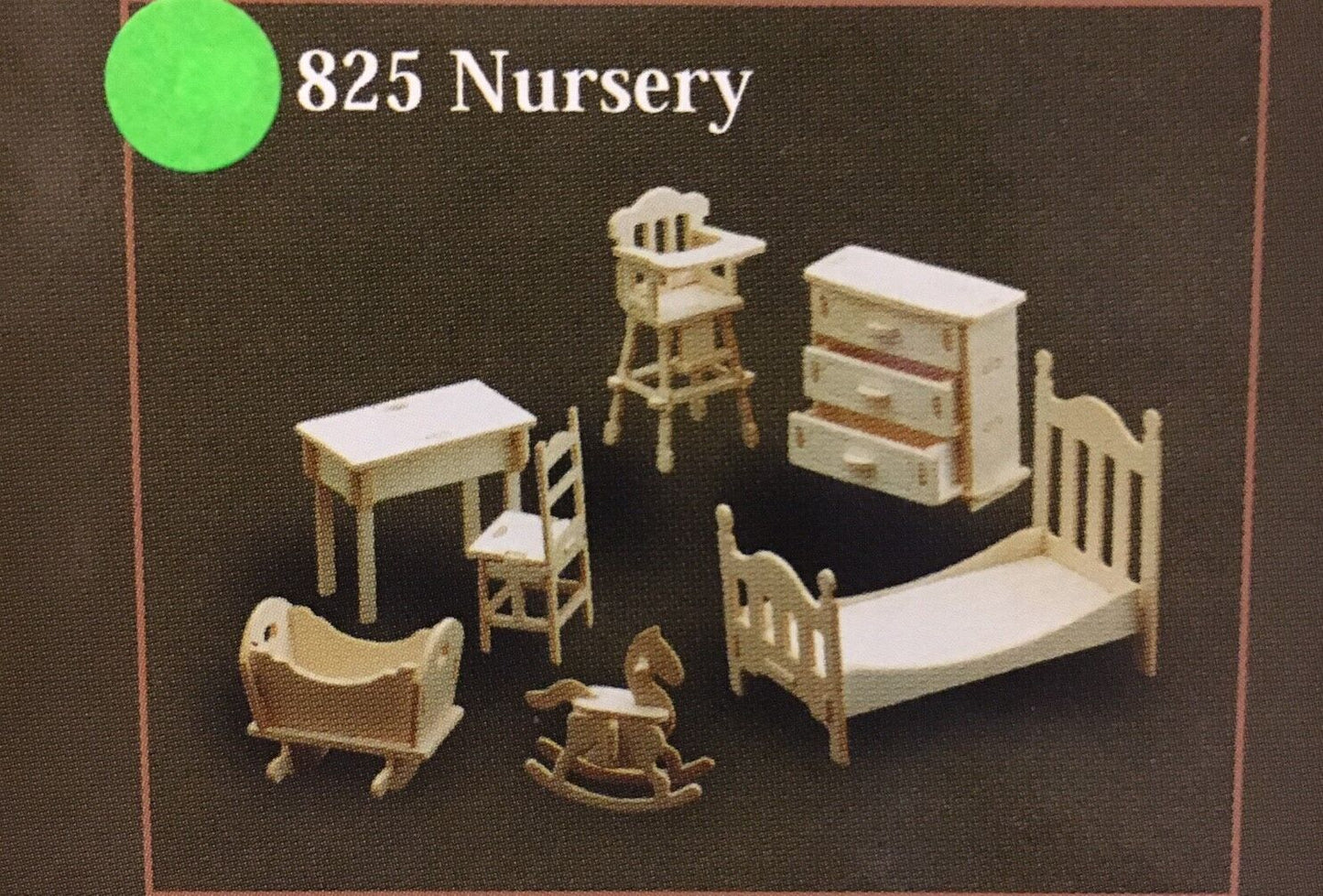 1/12th Scale Nursery Furniture Set, Dolls House Miniatures, Set