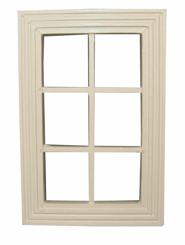 6 Pane White Window, Dolls House Miniature, DIY Fixture