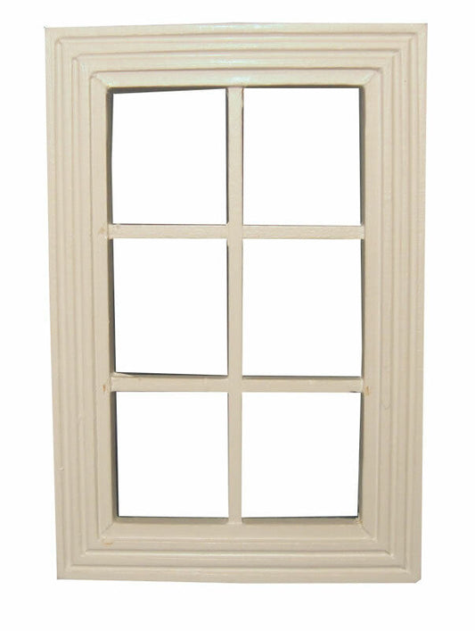 6 Pane White Window, Dolls House Miniature, DIY Fixture