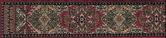Turkish Stair Carpet Red Design E, Dolls House Miniature Flooring Rug Carpet