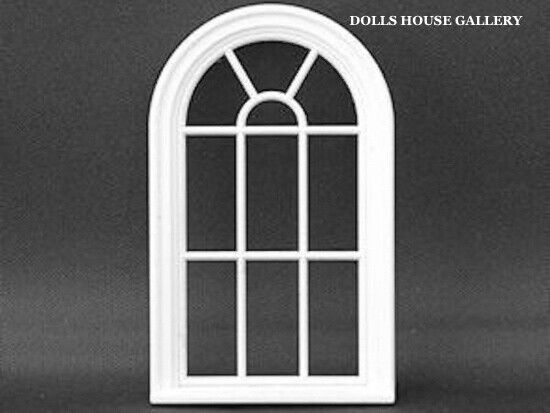 24th Scale White Victorian 10 Pane Curved Window, Dolls House Miniature,