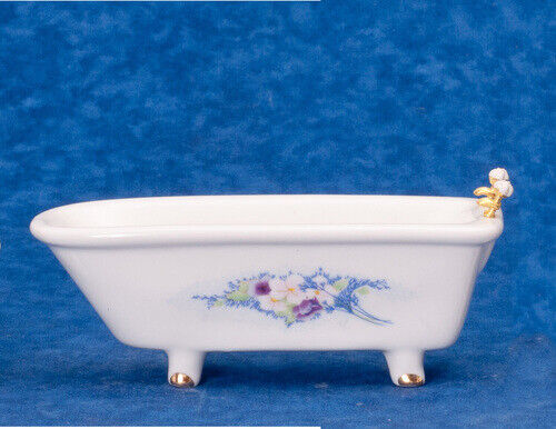 Porcelain Bath Tub, Miniature Dolls House Accessory, 1:12 Scale, Bathroom