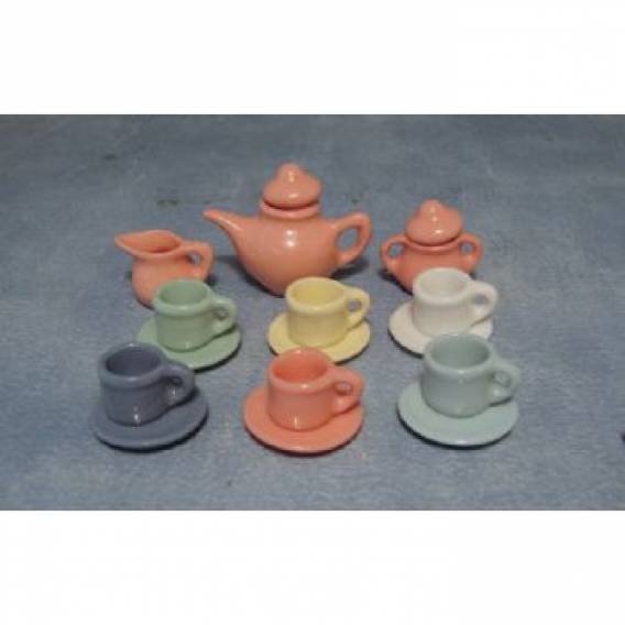 Art Deco Tea Set, Dolls House Miniatures, Kitchen Accessory 1:12 Scale, UK