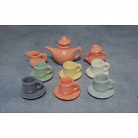 Art Deco Tea Set, Dolls House Miniatures, Kitchen Accessory 1:12 Scale, UK