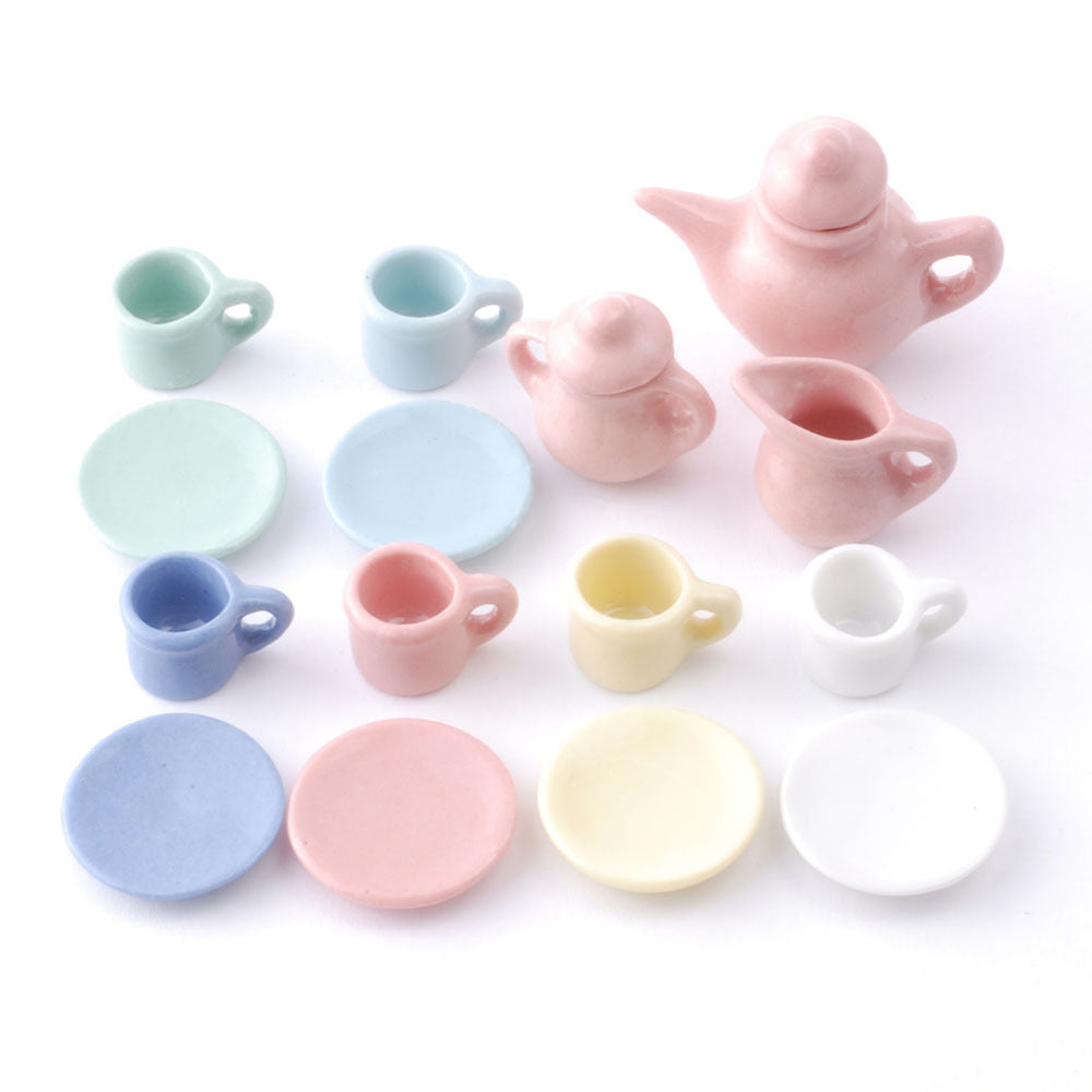 Art Deco Tea Set, Dolls House Miniatures, Kitchen Accessory 1:12 Scale, UK