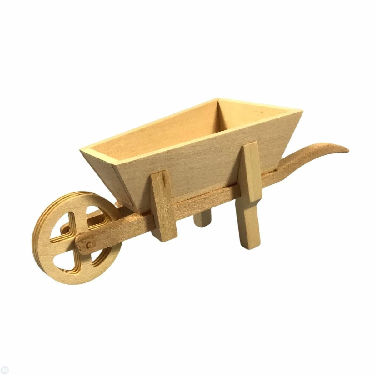 Barewood Wheelbarrow, Dolls House Miniature Outdoor Accessory 1.12 Scale, Garden