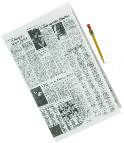 Newspapers With Pencil for a Dolls House, Miniature Papers. 1.12 Scale Newspaper