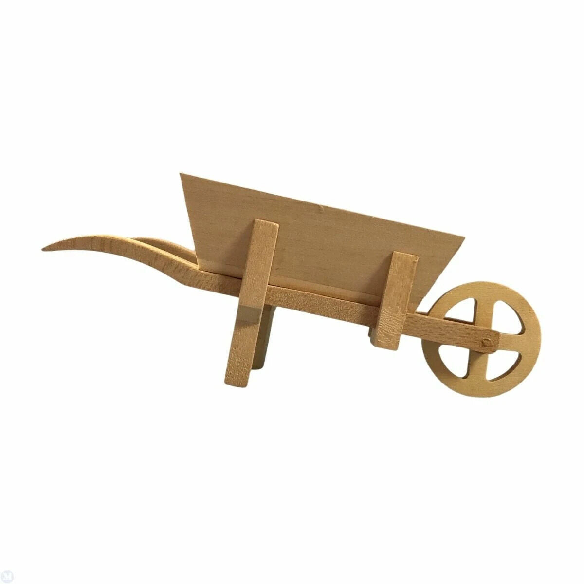 Barewood Wheelbarrow, Dolls House Miniature Outdoor Accessory 1.12 Scale, Garden