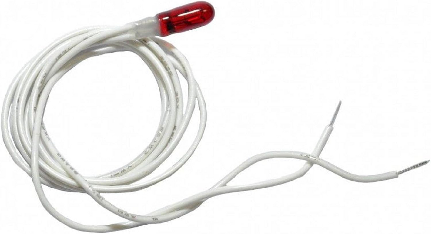 Glowwell Fire Spare Bulb Red ,White Wire, Dolls House Miniature Lighting 12 Volt