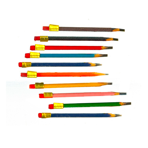 10 Coloured Pencils, Dolls House Miniature, Stationery School Study 1.12 Scale
