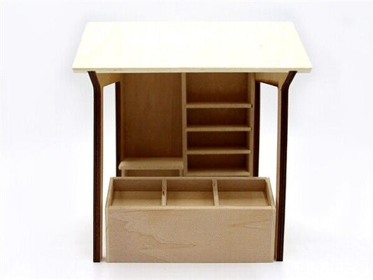 Small Market Stall Kit, Dolls House Miniatures, Outdoor Market Stall, Wood.