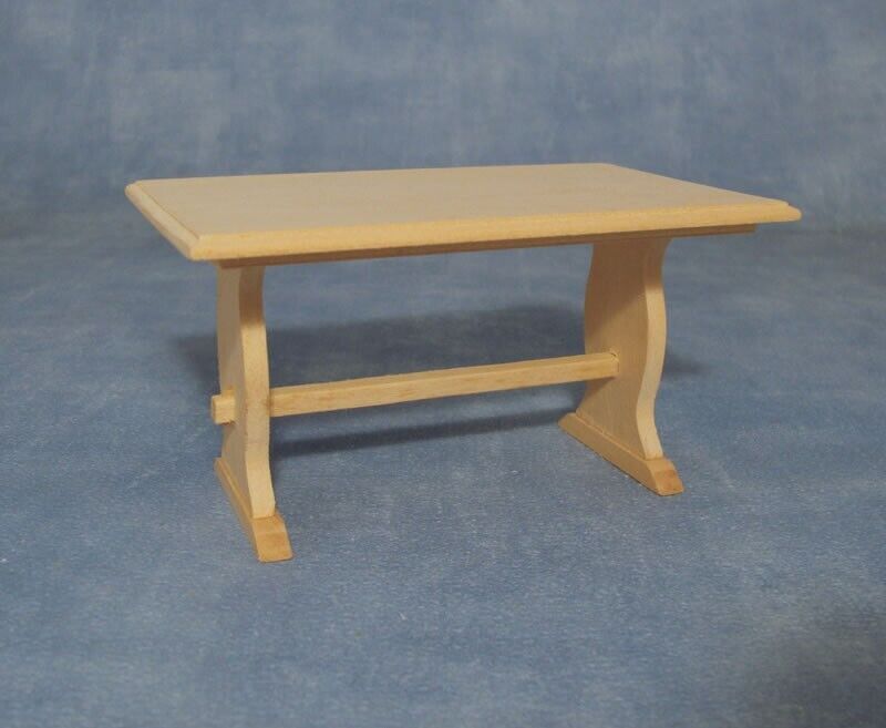 Country Kitchen Table, Dolls House Miniature Furniture, 1.12 Scale