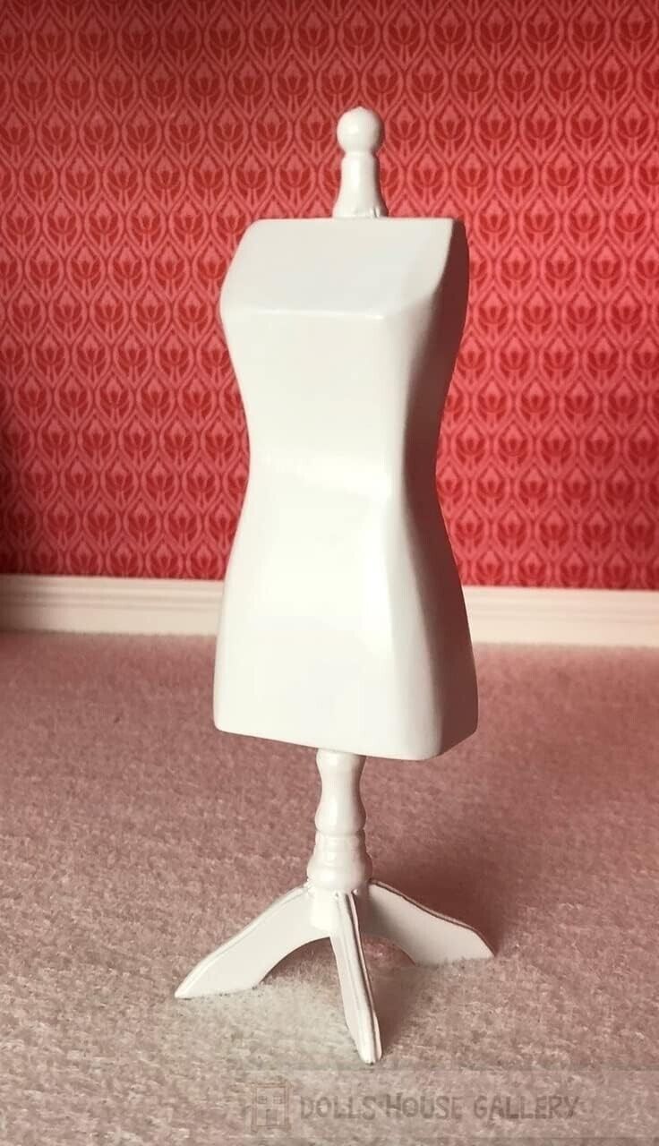 White Tailors Mannequin Dummy Miniature Dolls House Sewing Room or Tailors Shop