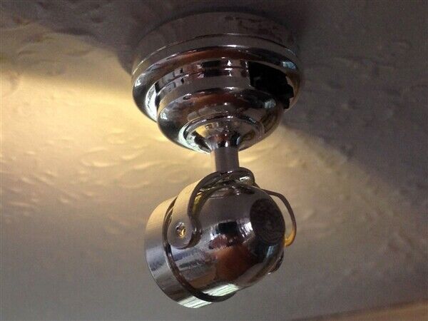 LED Adjustable Chrome Spotlight, Dolls House Miniature, Battery Powered