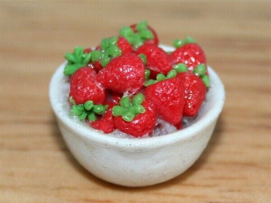 Strawberries In A Bowl, Dolls House Miniature, Food Drink 1.12 Scale