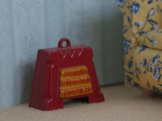 Non Working Red Electric Fire, Dolls House Miniature, Fireplace 1.12 scale