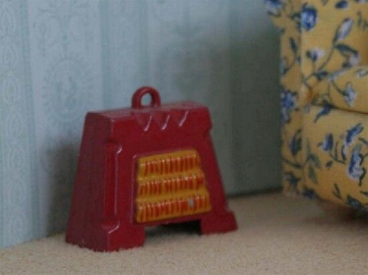 Non Working Red Electric Fire, Dolls House Miniature, Fireplace 1.12 scale