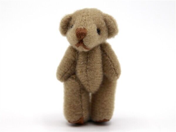 Brown Soft Teddy Bear, Dolls House Miniature, Nursery 1.12 Scale 45mm Tall
