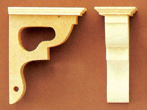 Pair Of Wooden Brackets, Dolls House Miniature, DIY Accessory, Room Decor