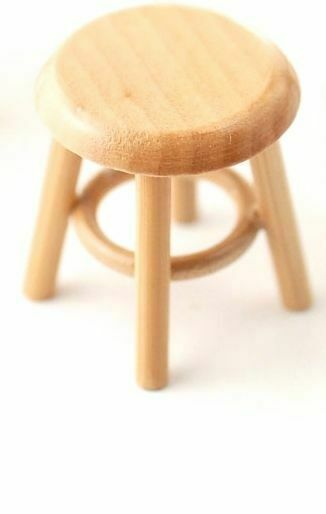 Pine Stool, Dolls House Miniature. Doll house furniture Seating 1/12 H-37mm