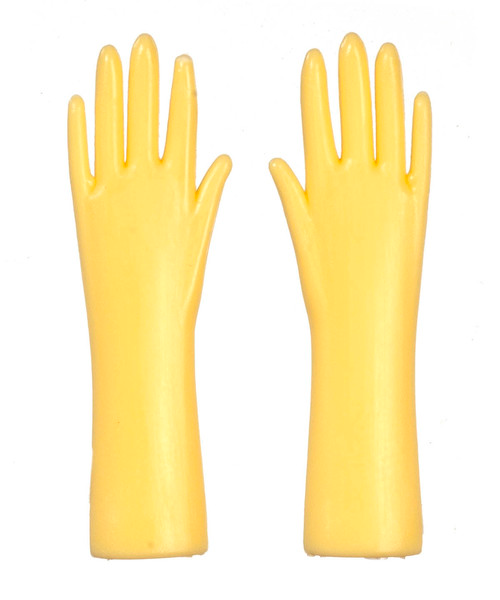 Yellow Rubber Gloves, Dolls House Miniature, Dolls Accessory, Marigolds Garden