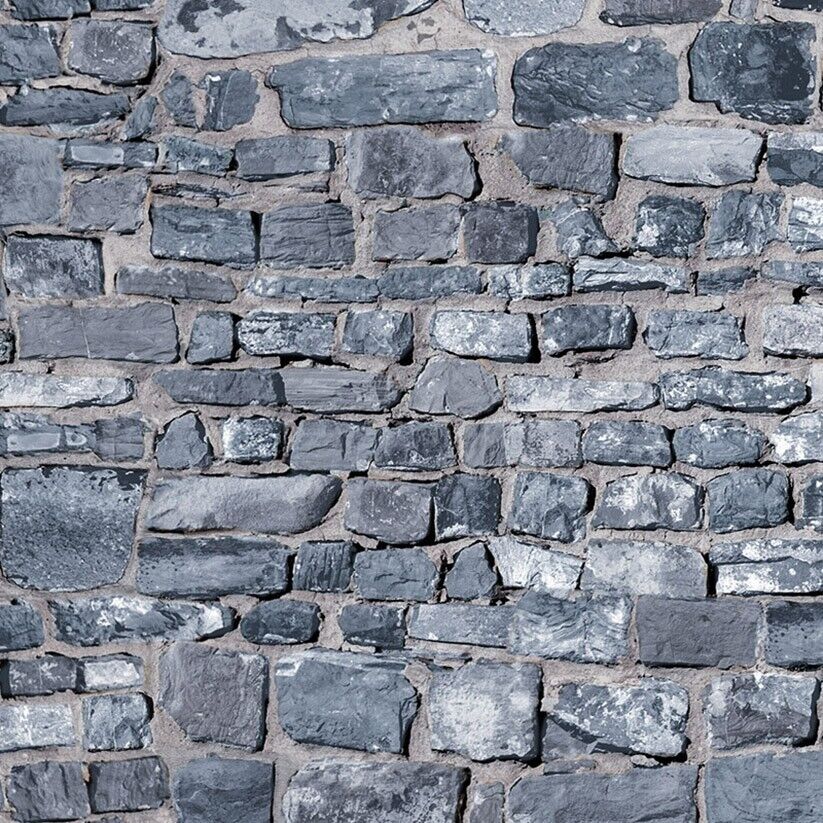 A3 Embossed Grey Stone Wall, Dolls House Miniature, DIY Miniatures