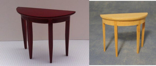 Side Table Half Moon, Bare Wood Or Mahogany Miniature Table, Dolls House