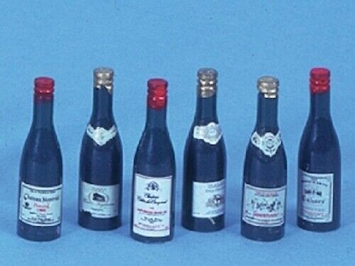 Six Wine Bottles, Dolls House Miniatures,Accessory Food & Drink Dining