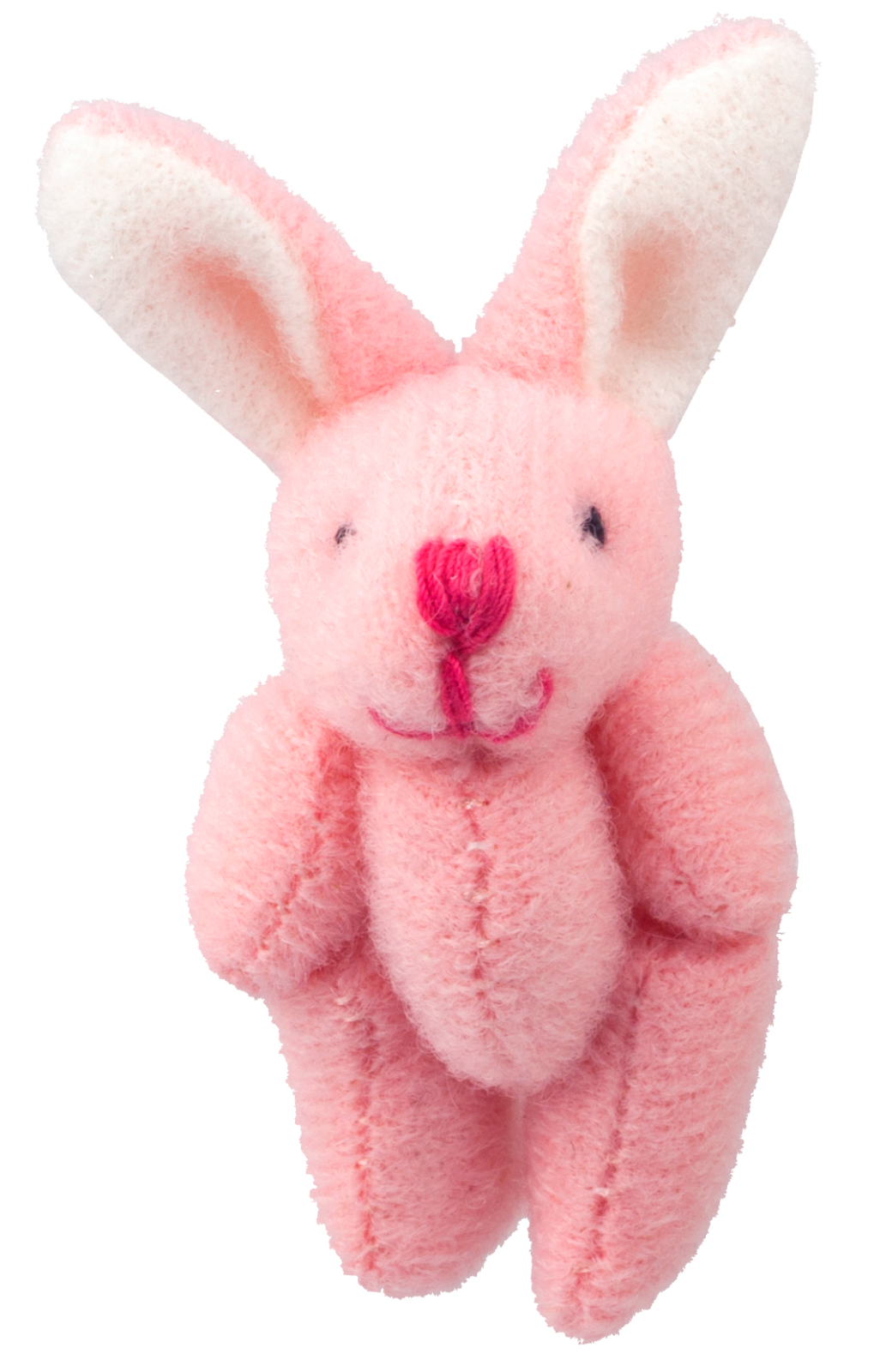 Cute Pink Bunny Rabbit Teddy, Dolls House Miniature, 1.12 Scale 60mm Tall