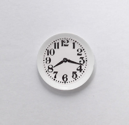 Modern White Wall Clock, Dolls House Miniature Home Decor