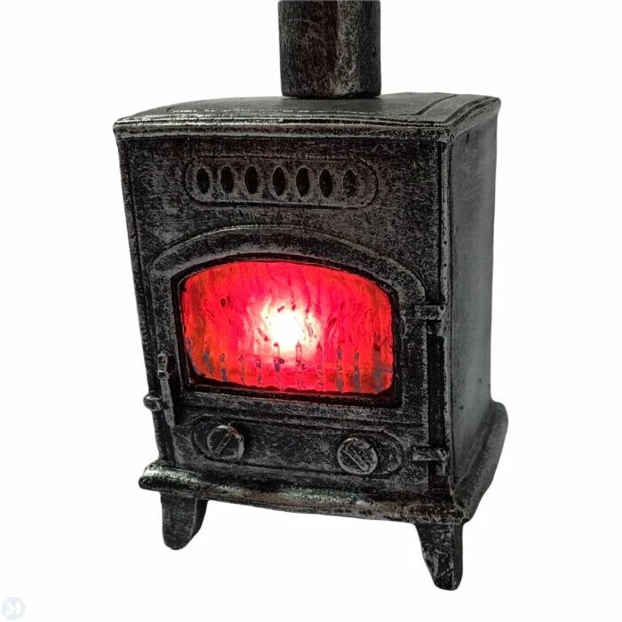 Wood Burning Stove, Dolls House Miniature, Light not included. Kitchen Accessory