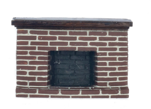 24th Scale Tudor Style Red Brick Fireplace, Miniature Dolls House 1/24 Scale