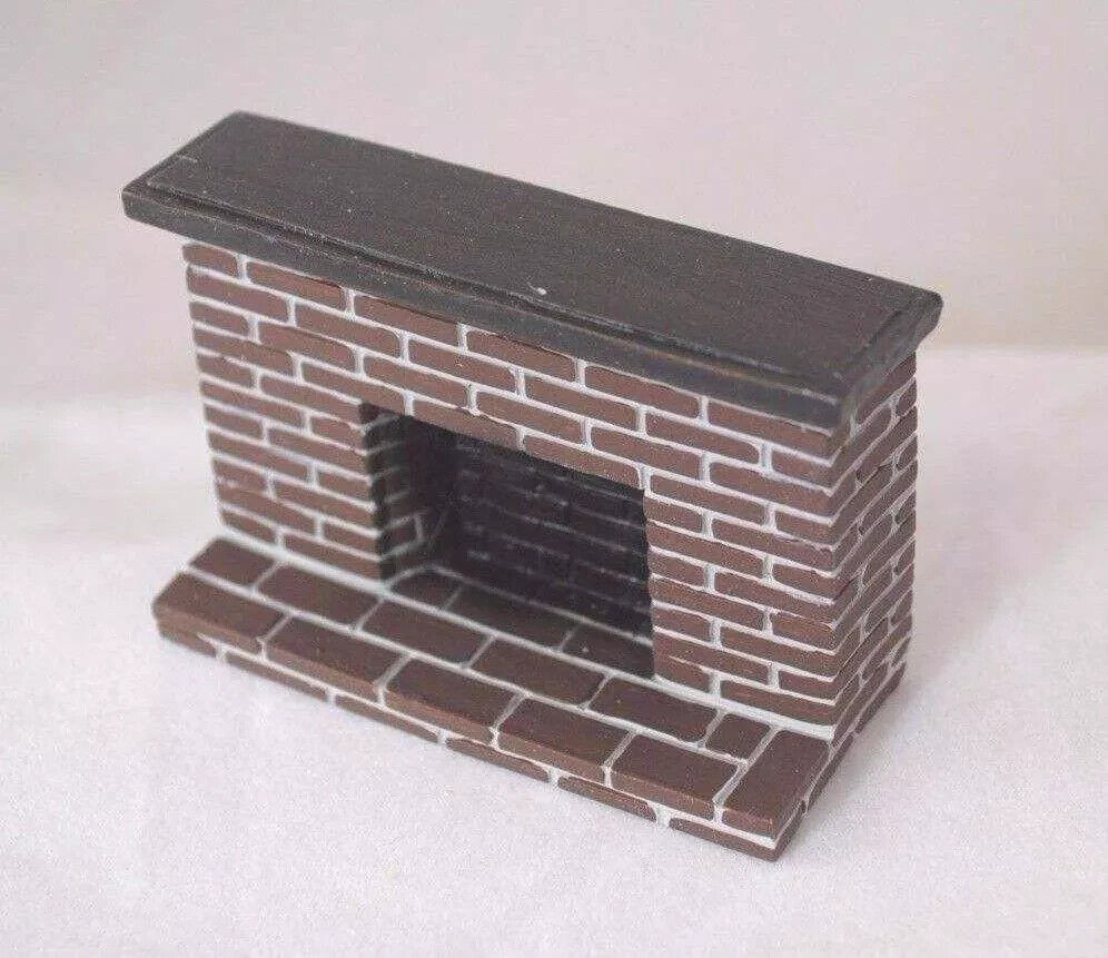 24th Scale Tudor Style Red Brick Fireplace, Miniature Dolls House 1/24 Scale