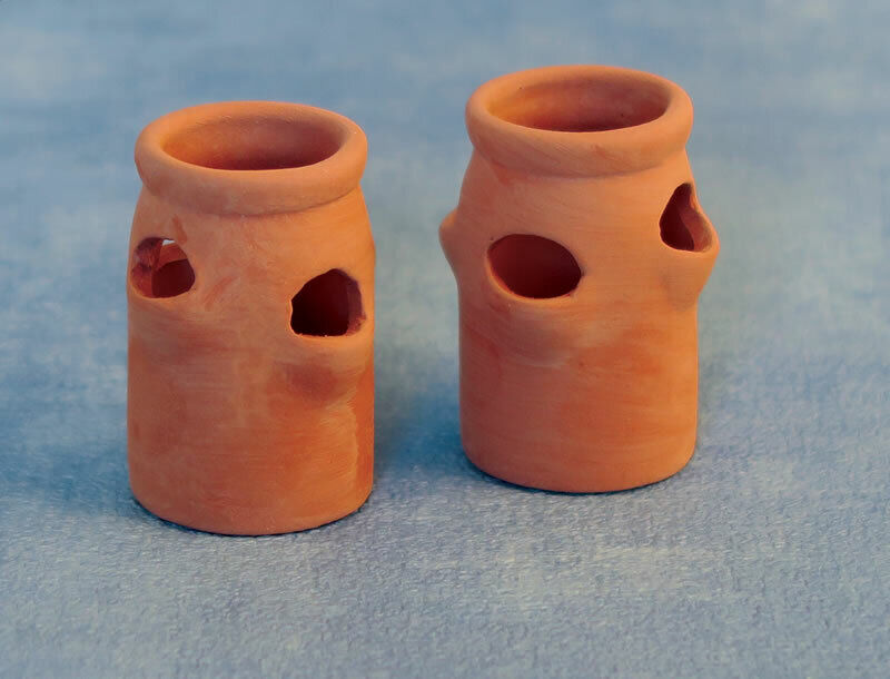 Two Strawberry Pots, Dolls House Miniatures, Garden