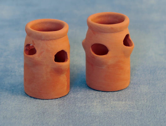 Two Strawberry Pots, Dolls House Miniatures, Garden