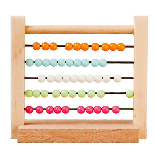 Large Abacus, Dolls House Miniature, Nursery Accessory Math, 1.12 Scale