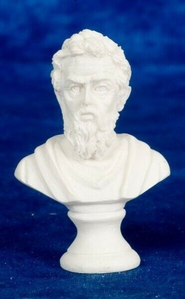 Michel Angelo Bust, Dolls House Miniature, Ornament, 39mm Height, 1.12 Scale