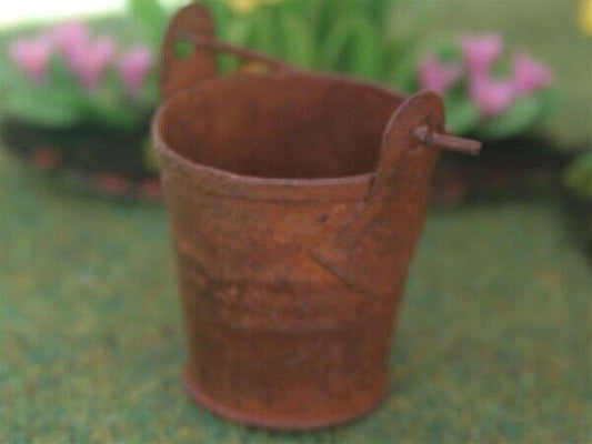 Rusty Bucket, Dolls House Miniature Outdoor Accessories metal