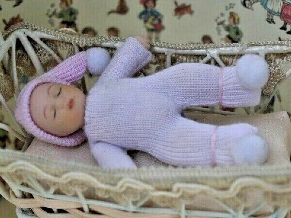 Sleeping Baby Doll, Dolls House Miniatures, Dolls, Baby Child