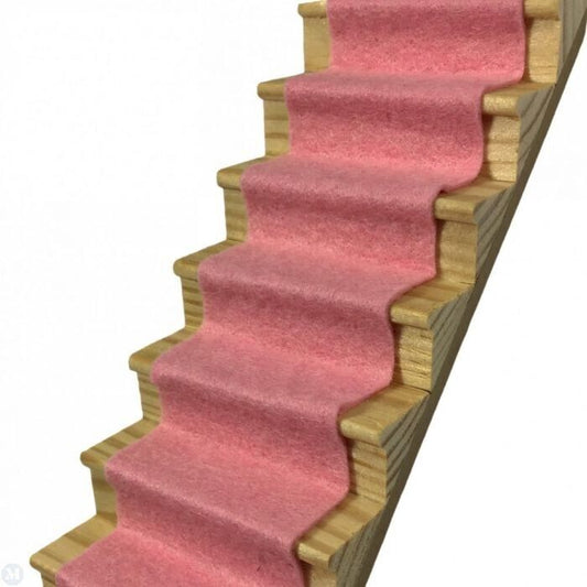 Pastel Pink Stair Carpet, Dolls House Miniature 1.12 Scale, Adhesive Back